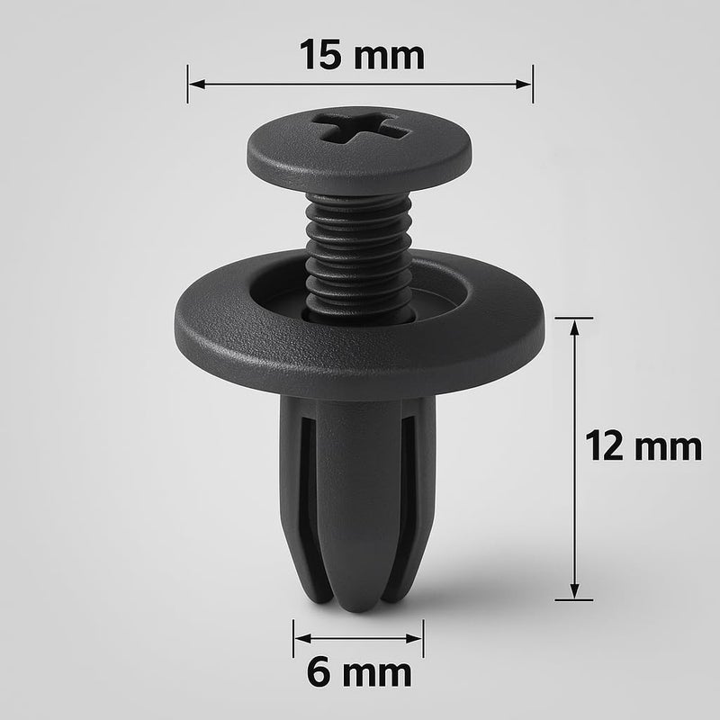 Lantee 100 Pcs Car Front Fender Skirt Push-Type Plastic Nylon Retainer Clips Fasteners Rivets 15 x 12 x 6mm - Image 2